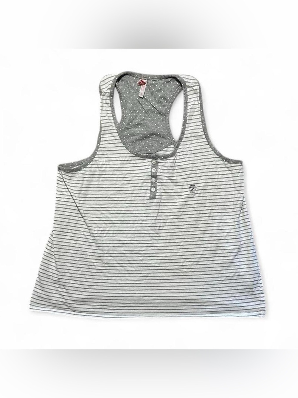 Y2K IZOD white and gray striped tank top